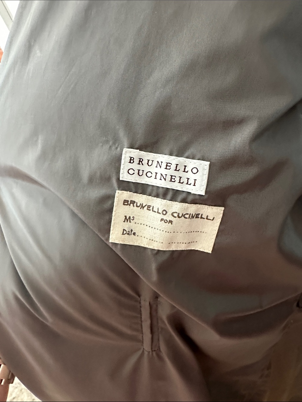 Brunello Cucinelli Charcoal Gray Quilted Puffer Coat with Knit Sleeves - Picture 2 of 5